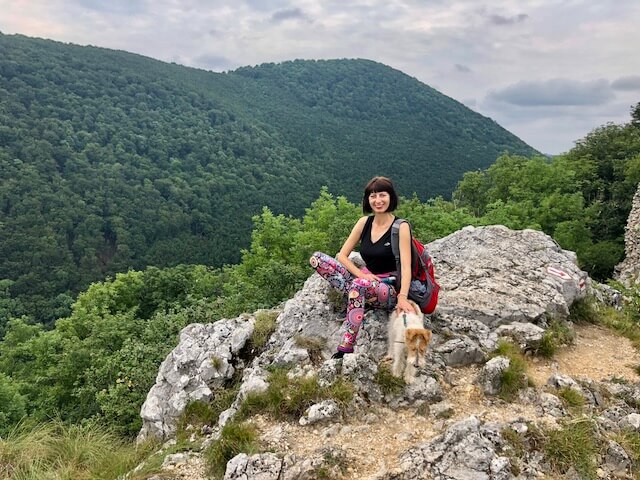 Hiking People in the Small Carpathians in Autumn